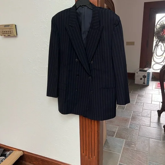 Harrods Navy Pinstripe Double-Breasted Suit